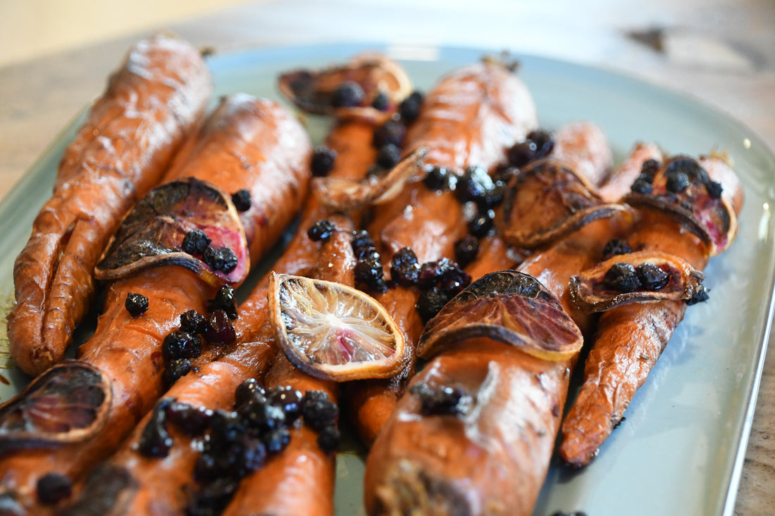 Wild Blueberry-Maple Roasted Carrots