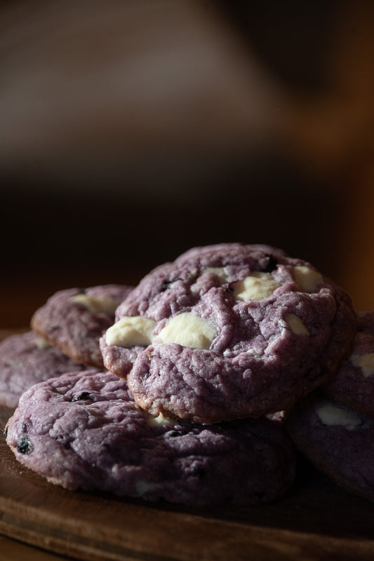 Wild Blueberry White Chocolate Chip Cookies