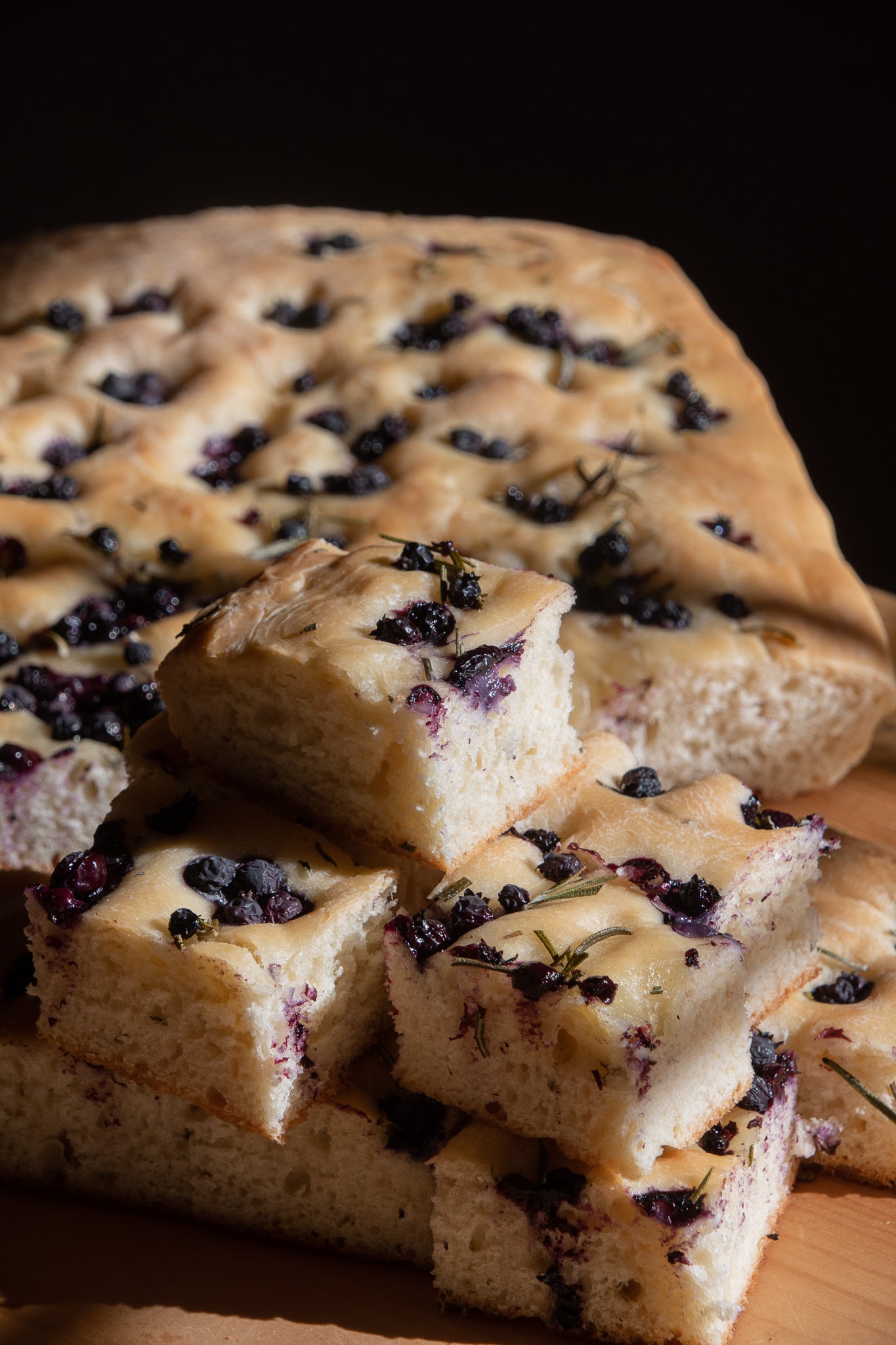 Wild Blueberry Focaccia Bread