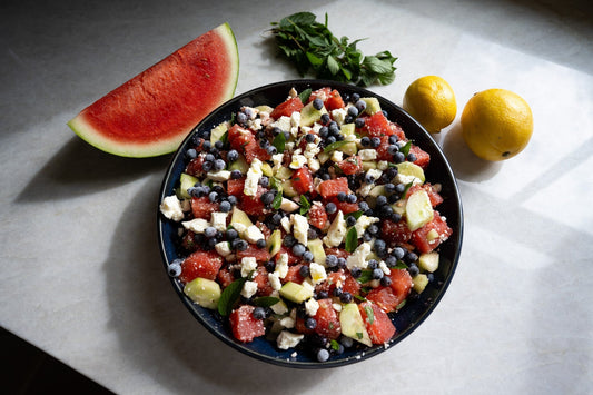 Watermelon Wild Blueberry Mint Feta Salad